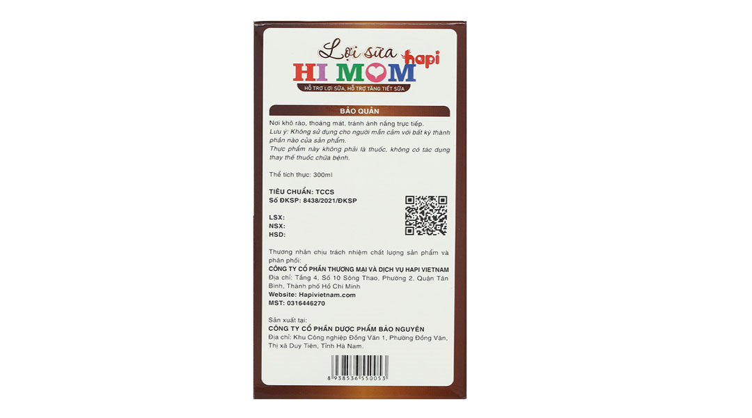 Thực phẩm bảo vệ sức khoẻ Lợi Sữa Hapi Hi Mom