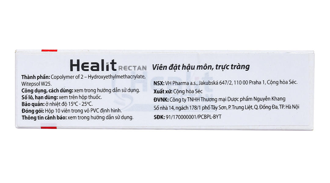 Viên đặt hậu môn Healit Rectan hỗ trợ trị trĩ