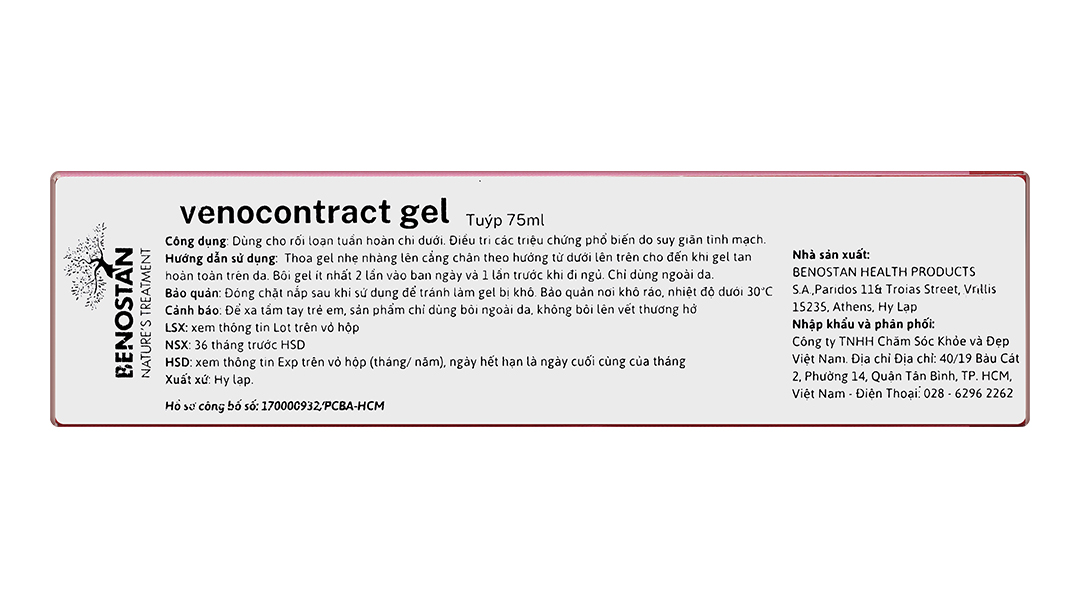 Kem Bôi Giãn Tĩnh Mạch Venocontract Gel 75Ml