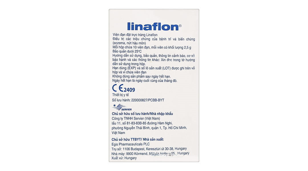 Linaflon Viên Đặt 2,5G