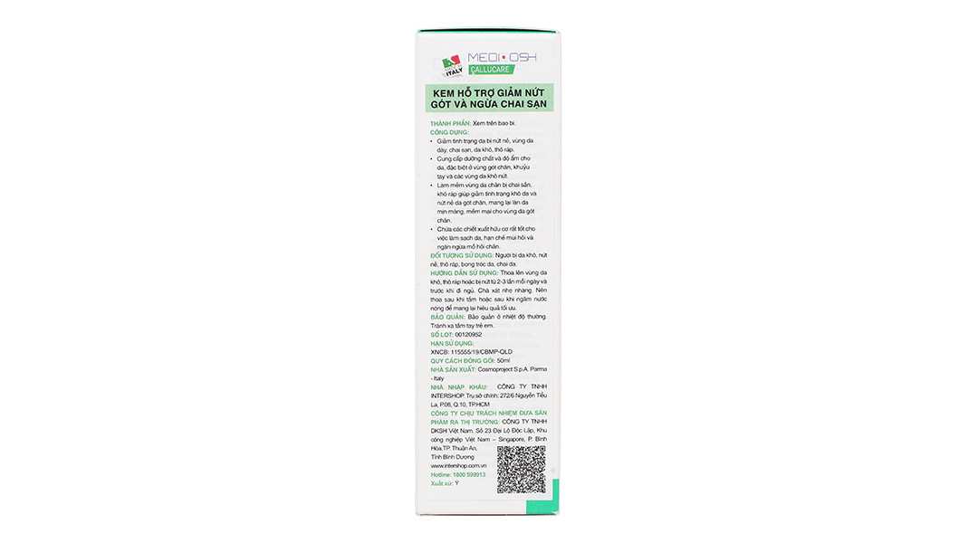 Kem Medicosh Callucare giảm nứt gót và ngừa chai sạn