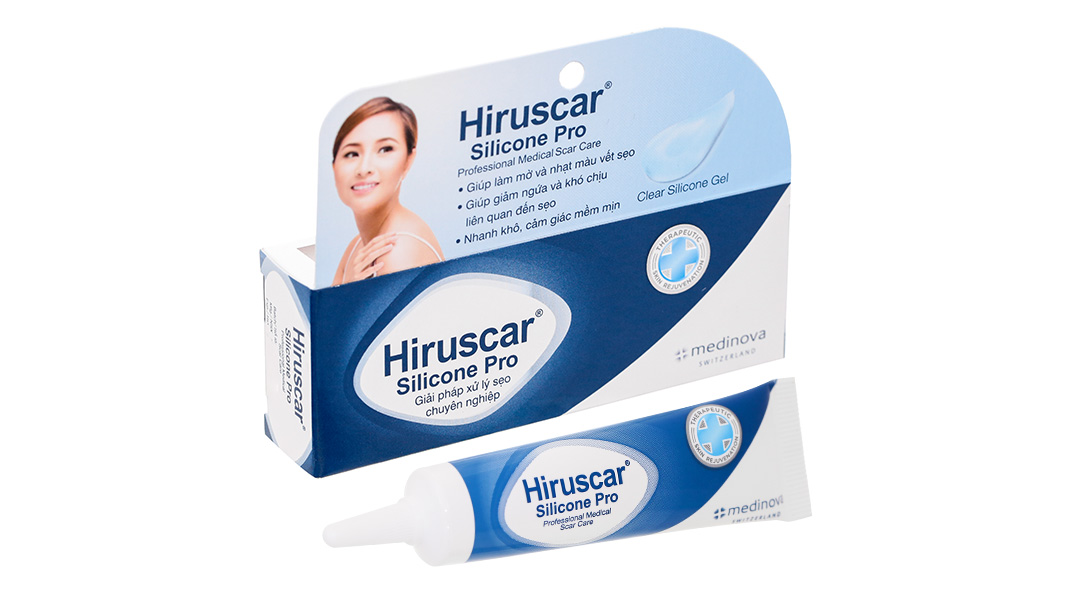 Gel Hiruscar Silicone Pro giúp làm mờ và nhạt màu vết sẹo