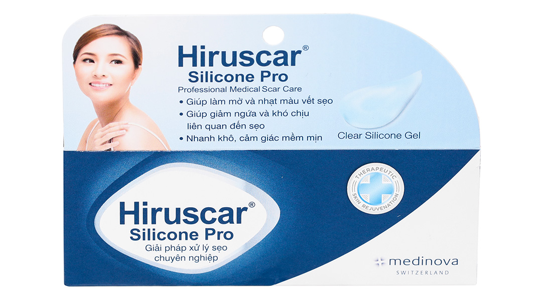 Gel Hiruscar Silicone Pro giúp làm mờ và nhạt màu vết sẹo