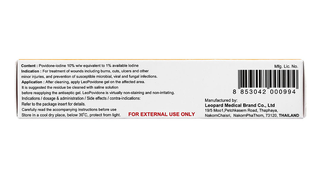 Leopovidone Gel sát khuẩn, sát trùng ngoài da