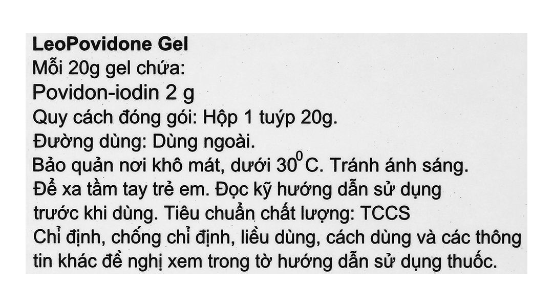 Leopovidone Gel sát khuẩn, sát trùng ngoài da