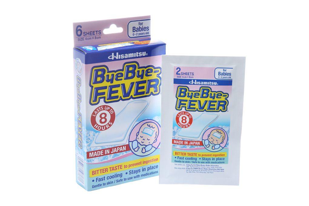 Miếng dán hạ sốt ByeBye Fever làm mát nhanh, hạ sốt cho trẻ 0-2 tuổi