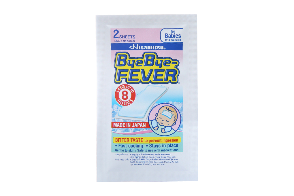 Miếng dán hạ sốt ByeBye Fever làm mát nhanh, hạ sốt cho trẻ 0-2 tuổi