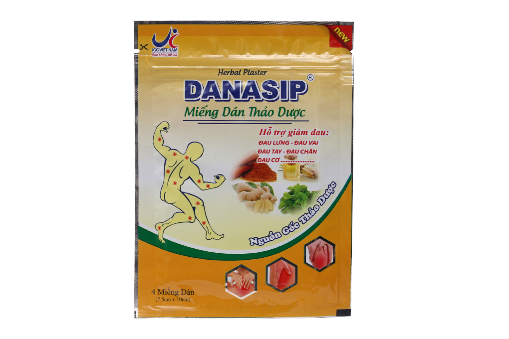 Miếng dán thảo dược Danasip giảm đau cơ xương khớp
