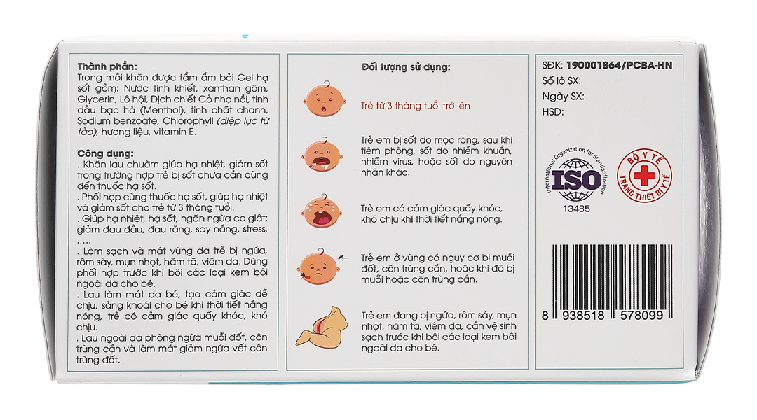 Khăn hạ sốt Dr.Papie 3mo+ cho bé