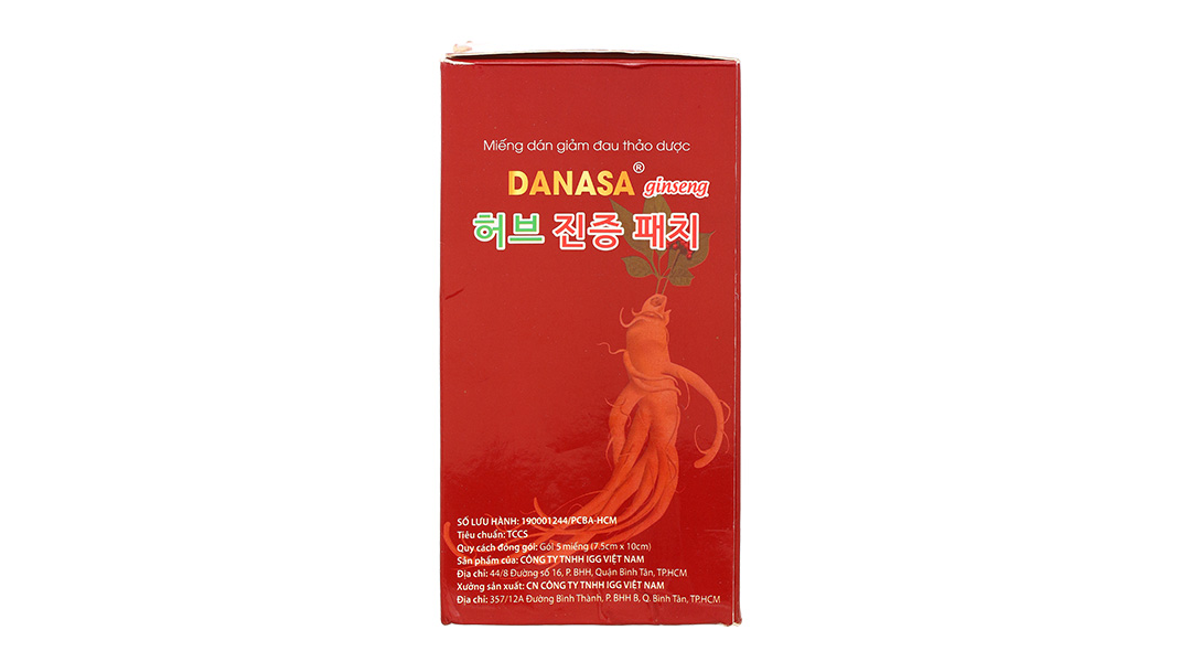 Miếng dán giảm đau thảo dược Danasa ginseng giúp giảm đau cơ, đau khớp