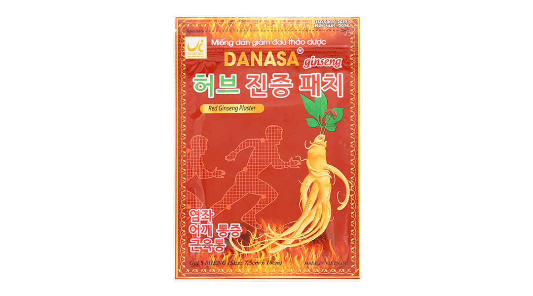 Miếng dán giảm đau thảo dược Danasa ginseng giúp giảm đau cơ, đau khớp