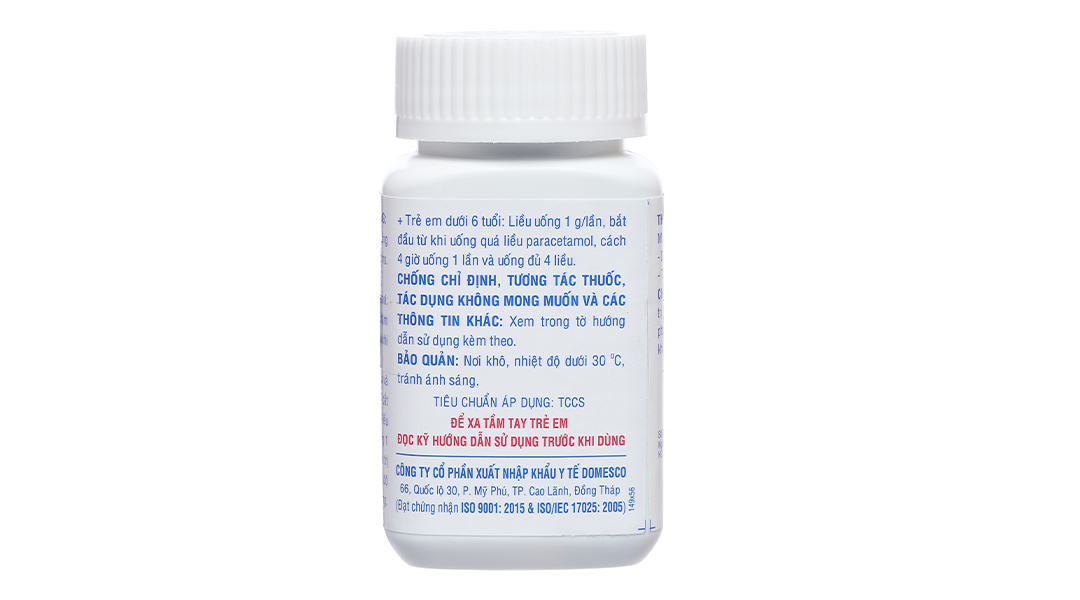 Methionin Domesco 250mg giải độc quá liều paracetamol