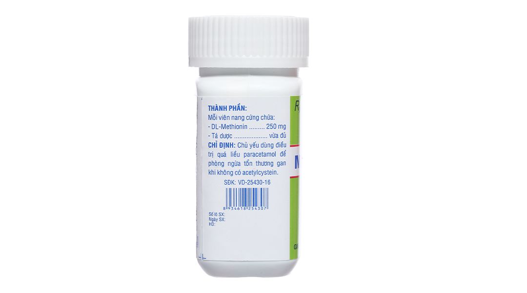 Methionin Domesco 250mg giải độc quá liều paracetamol