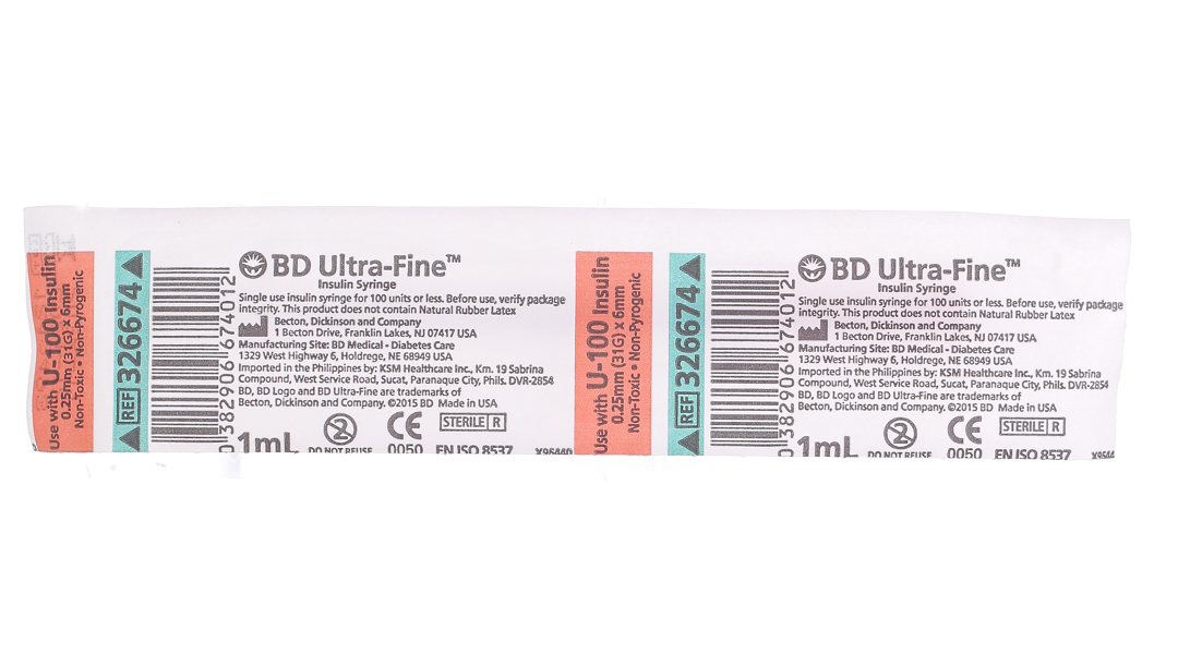 Bơm kim tiêm Insulin BD Ultra-Fine 1ml 0.25mm (31G) x 6mm