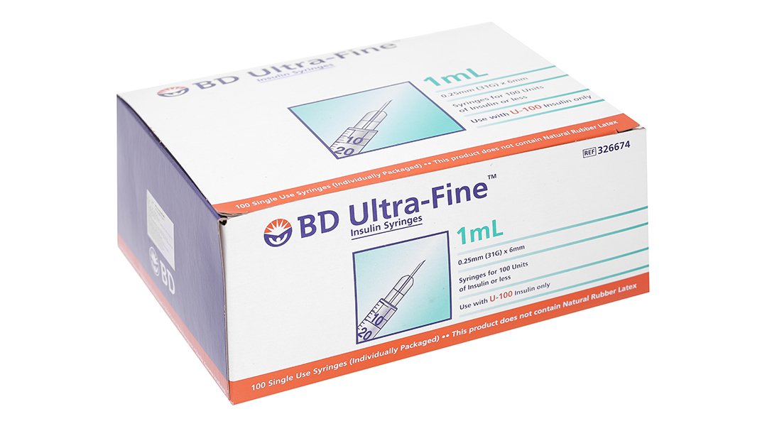 Bơm kim tiêm Insulin BD Ultra-Fine 1ml 0.25mm (31G) x 6mm 