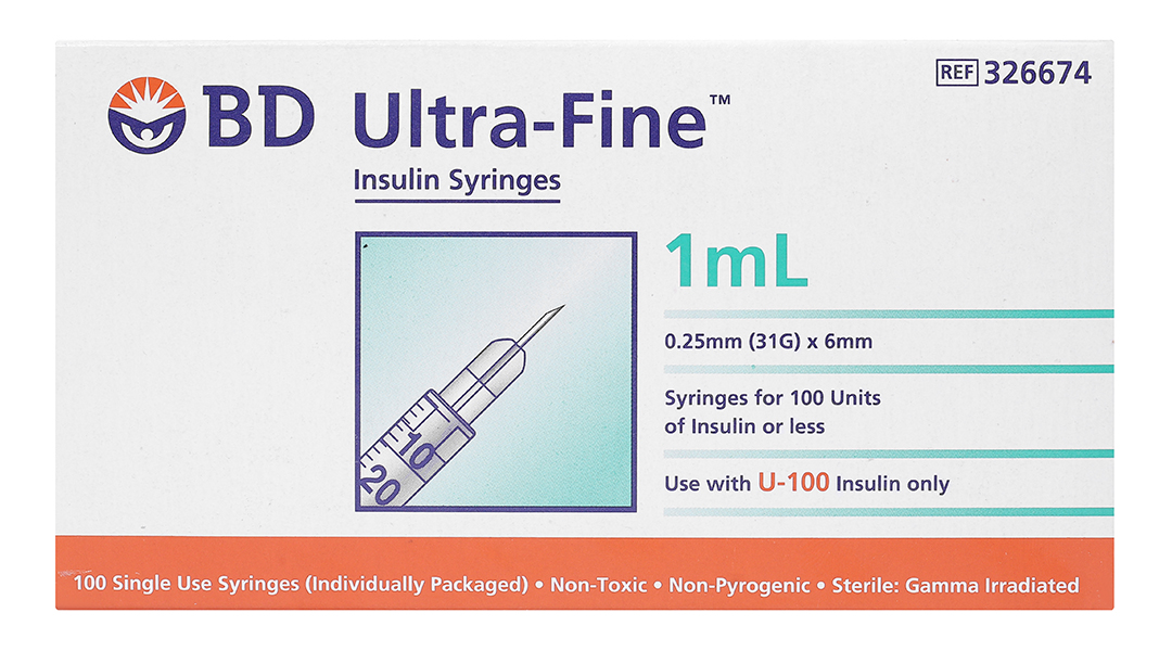 Bơm kim tiêm Insulin BD Ultra-Fine 1ml 0.25mm (31G) x 6mm 