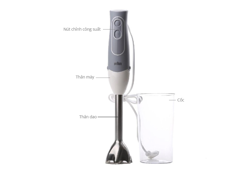 Thông số kỹ thuật Máy xay sinh tố cầm tay Braun MQ 500 Soup