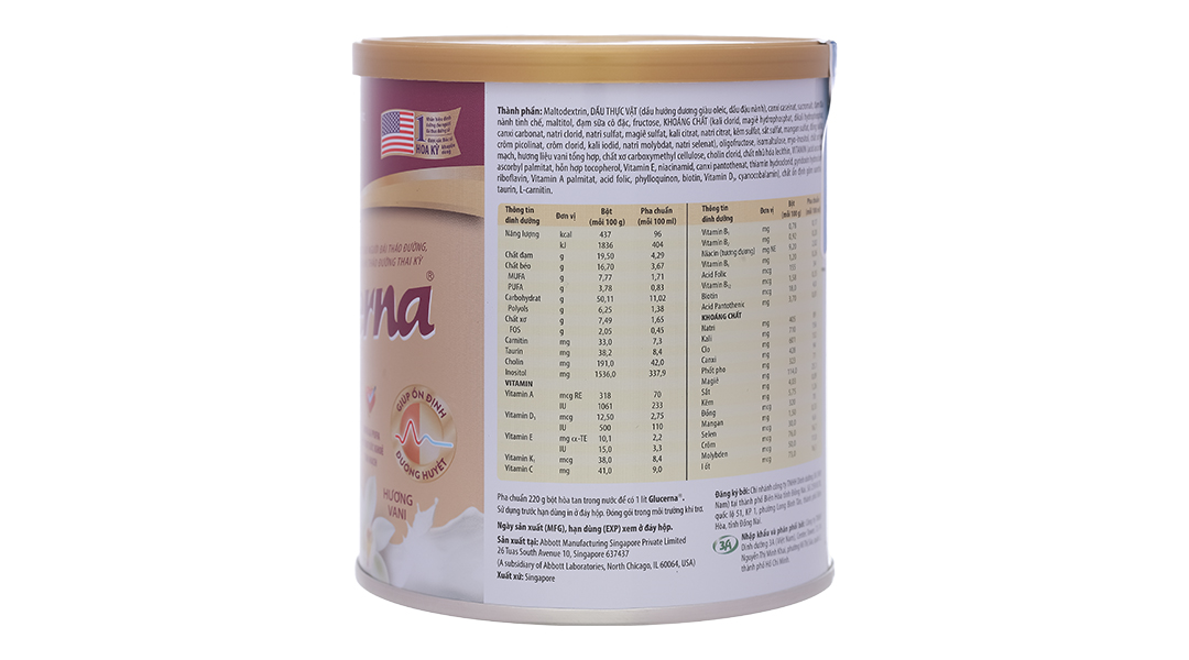 Sữa bột Glucerna Hương Vani 