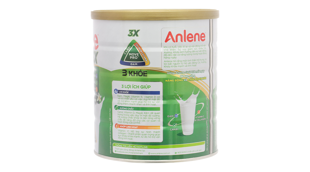 Sữa bột Anlene Gold 3X Hương Vani Trên 40