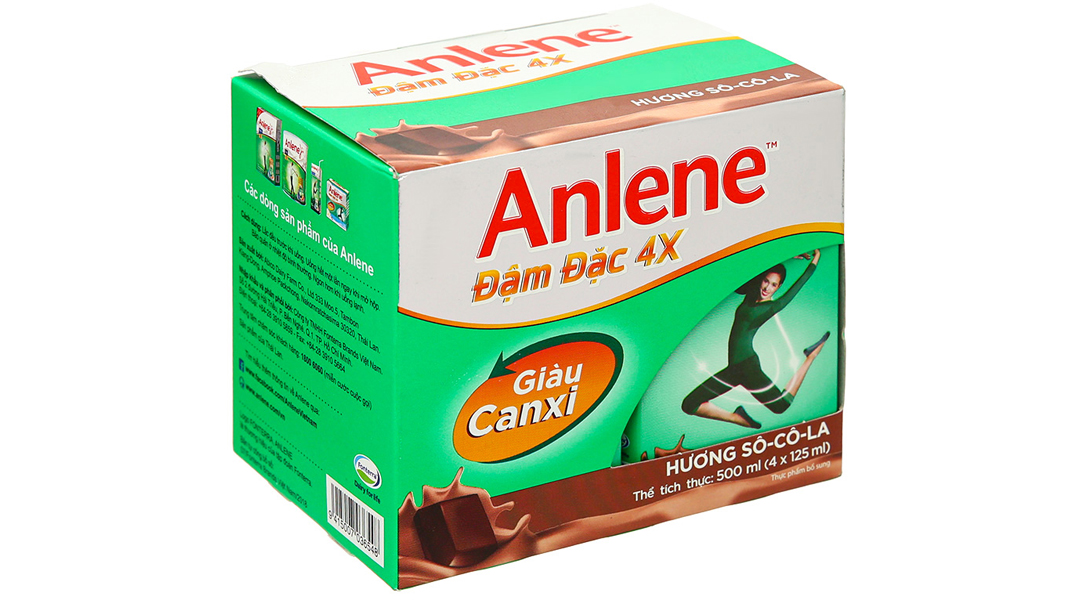 Sữa bột pha sẵn Anlene đậm đặc 4x cho người từ 19 tuổi hương socola