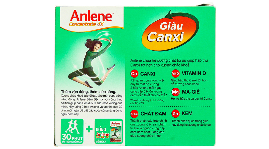 Sữa bột pha sẵn Anlene đậm đặc 4x cho người từ 19 tuổi hương socola