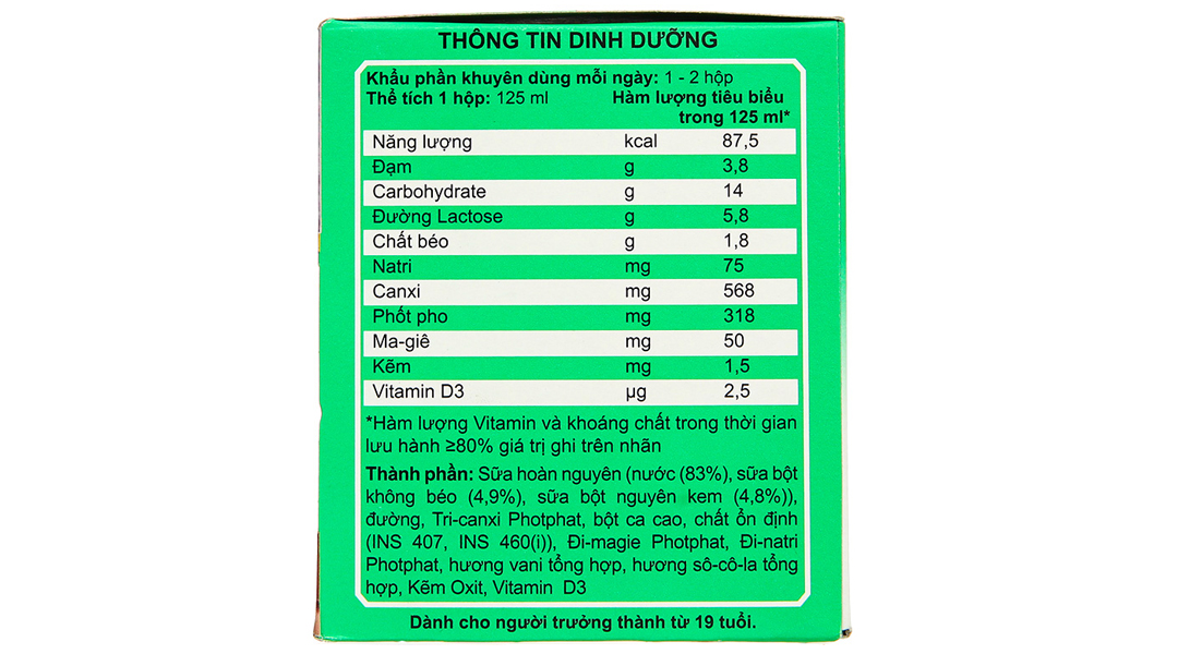 Sữa bột pha sẵn Anlene đậm đặc 4x cho người từ 19 tuổi hương socola