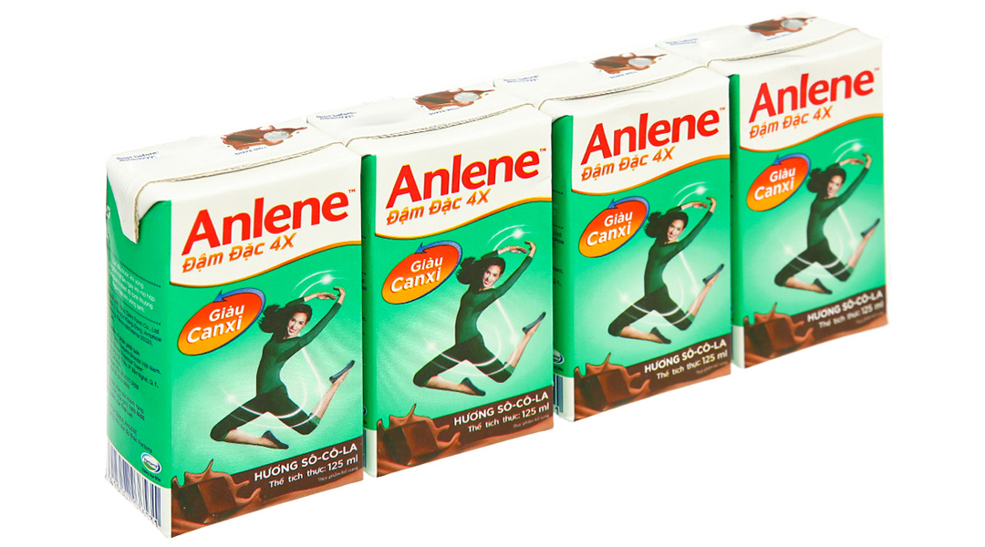 Sữa bột pha sẵn Anlene đậm đặc 4x cho người từ 19 tuổi hương socola