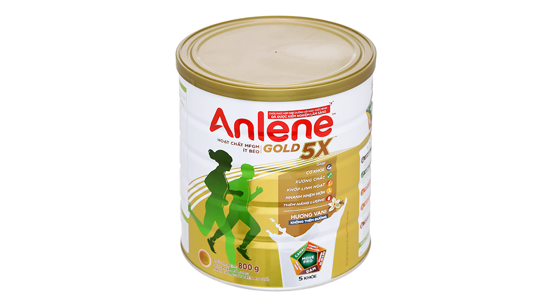 Sữa bột Anlene Gold 5X cải thiện hệ vận động cho người trên 40 tuổi hương vani (800g) - 01/2025 | nhathuocankhang.com