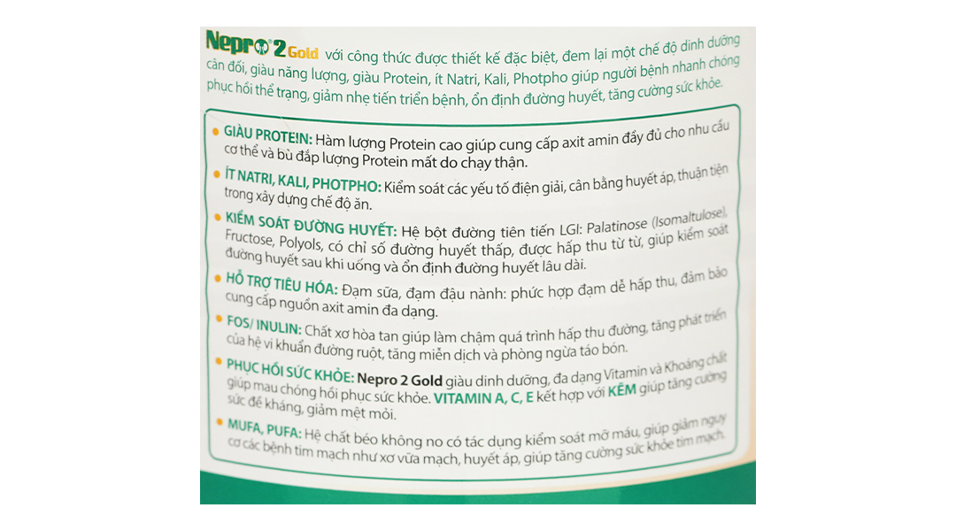 Sữa bột Nepro 2 Gold
