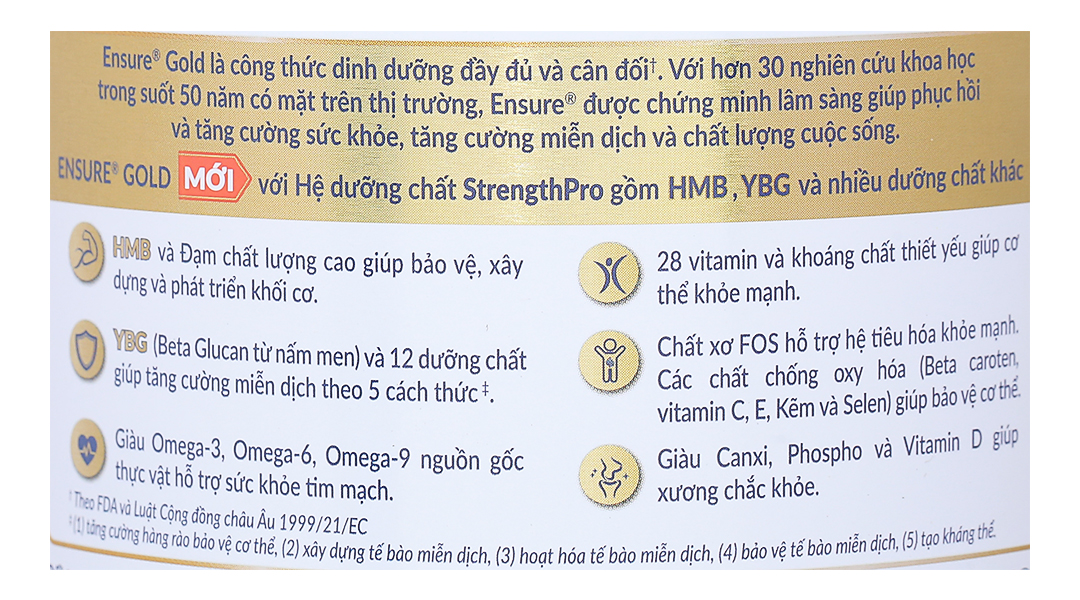 Thực phẩm dinh dưỡng Y Học Ensure Gold Hương Vani