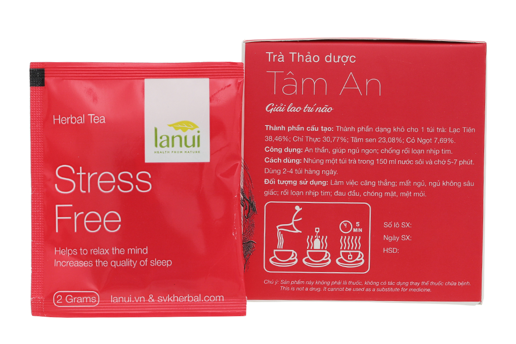 Lanui Trà thảo dược Tâm An an thần, chống rối loạn nhịp tim