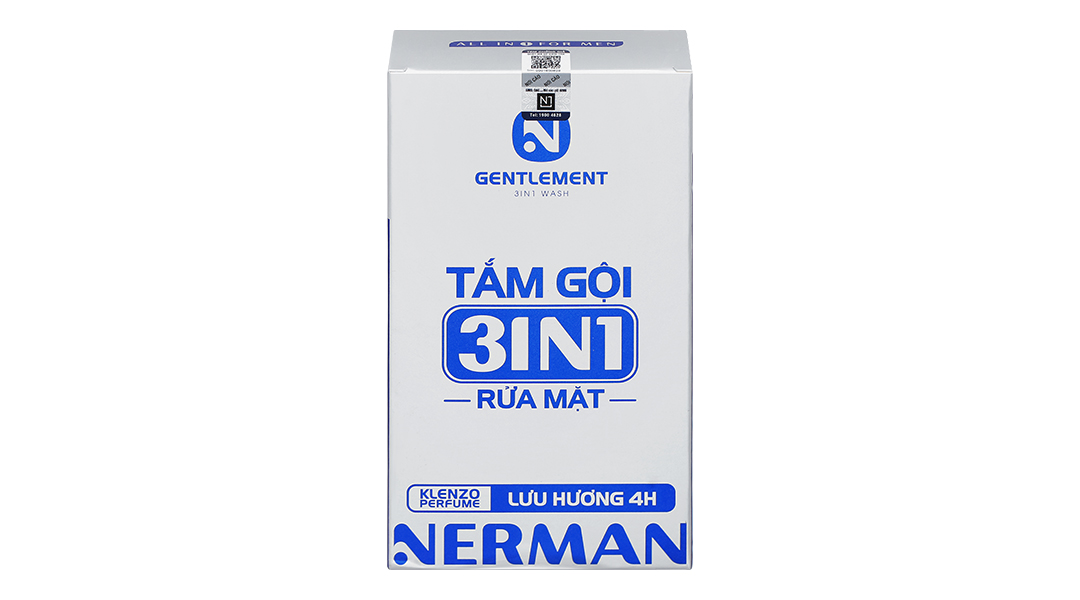 Gel tắm, gội, rửa mặt Nerman Gentleman 3in1 hương nước hoa chai 350ml ...