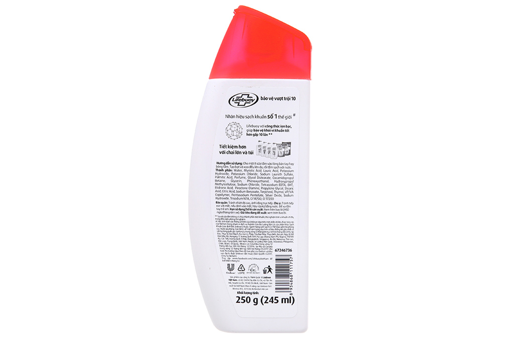 Sữa tắm Lifebuoy công thức Ion bạc bảo vệ vượt trội 10