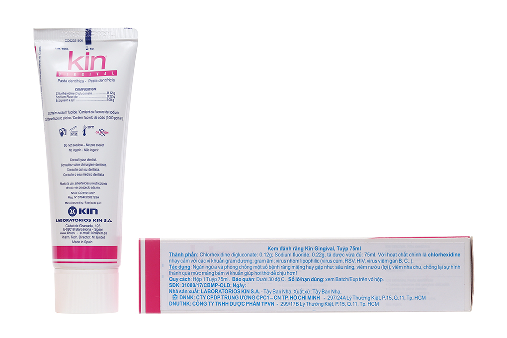 Kem đánh răng Kin Gingival ngừa sâu răng, viêm nướu