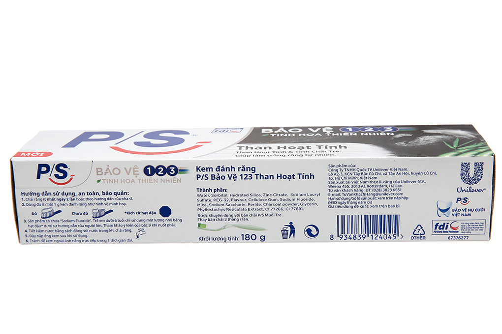 Kem đánh răng P/S bảo vệ 123 than hoạt