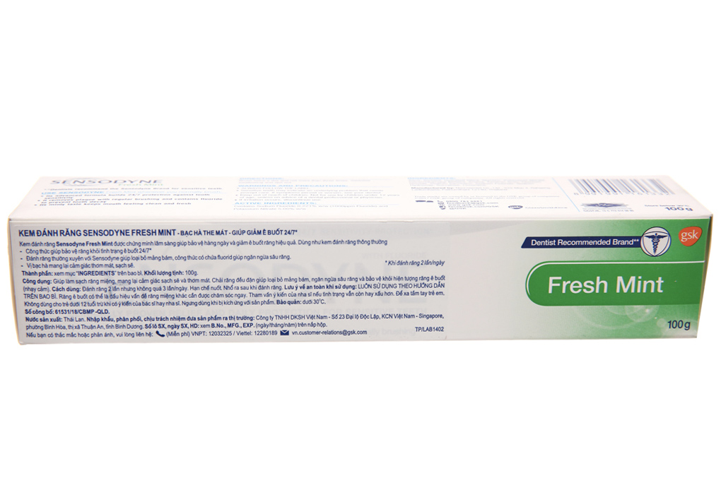 Kem đánh răng Sensodyne Fresh Mint giảm ê buốt