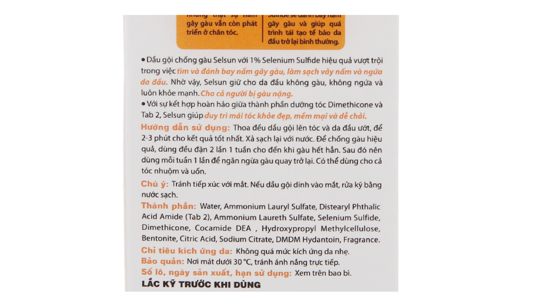 Dầu gội Selsun sạch gàu, hết ngứa