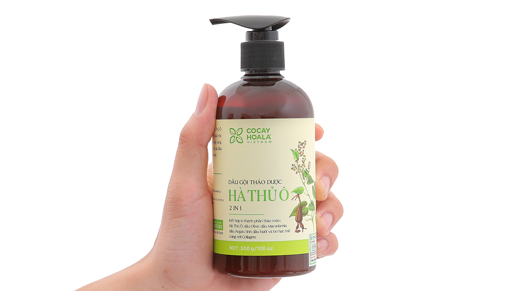 Dầu gội thảo dược Hà Thủ Ô 2 in 1 Cocay Hoala dưỡng tóc, giảm gãy rụng