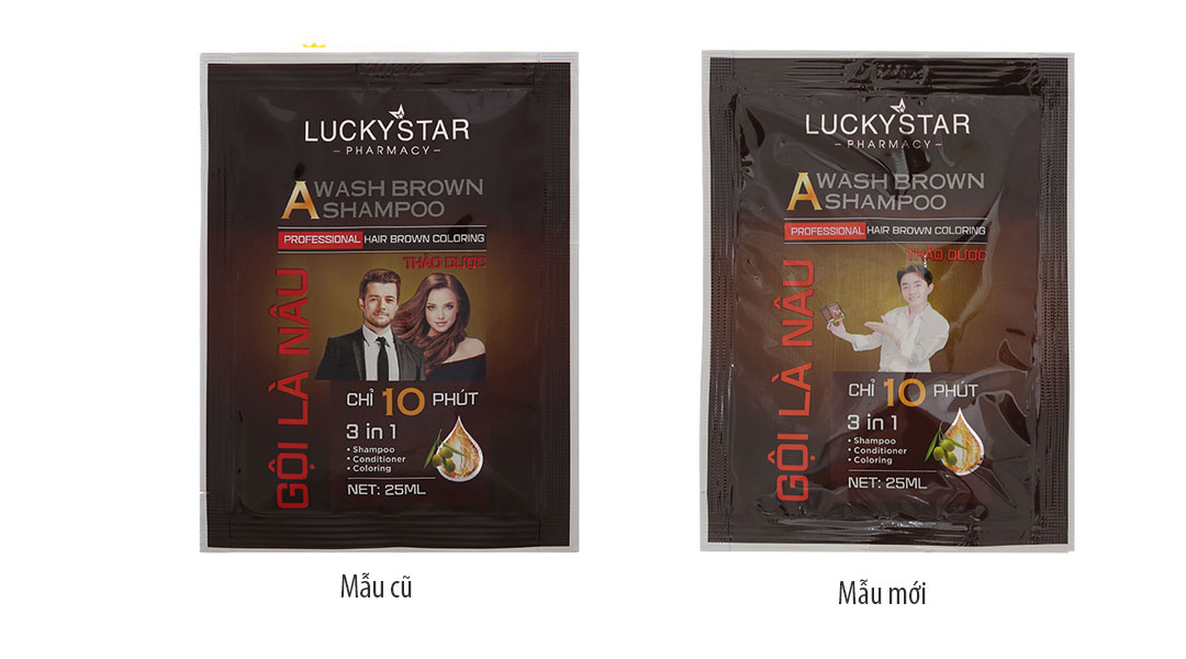 Dầu gội nâu Lucky Star phủ bạc làm nâu tóc