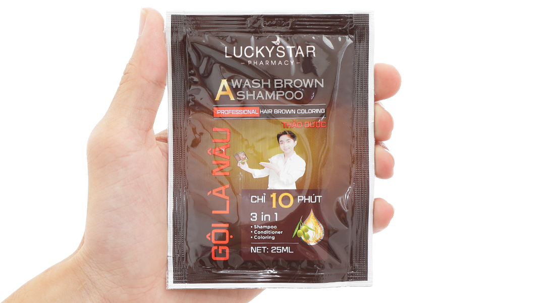 Dầu gội nâu Lucky Star phủ bạc làm nâu tóc