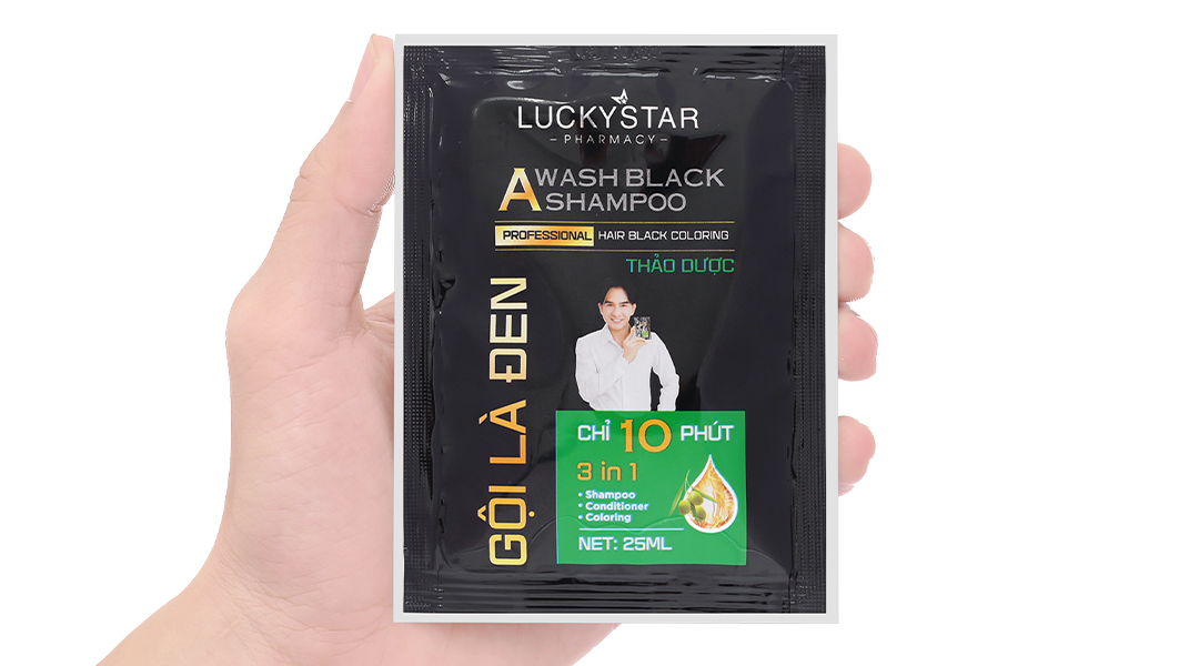 Dầu gội đen Lucky Star phủ bạc làm đen tóc