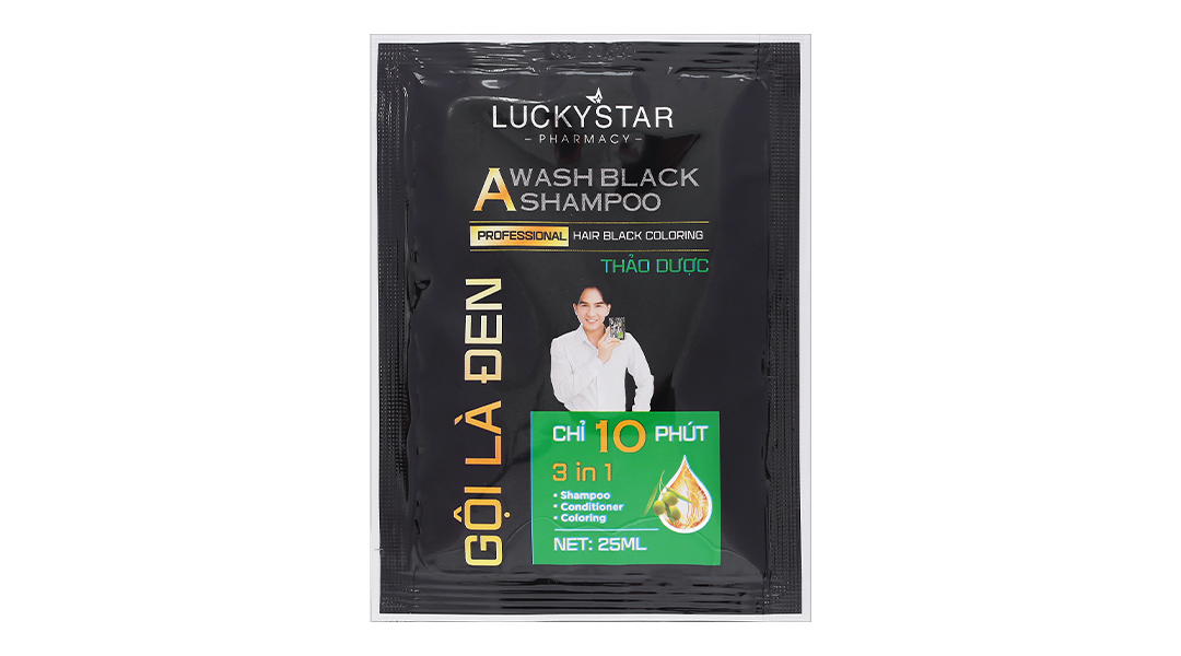 Dầu gội đen Lucky Star phủ bạc làm đen tóc