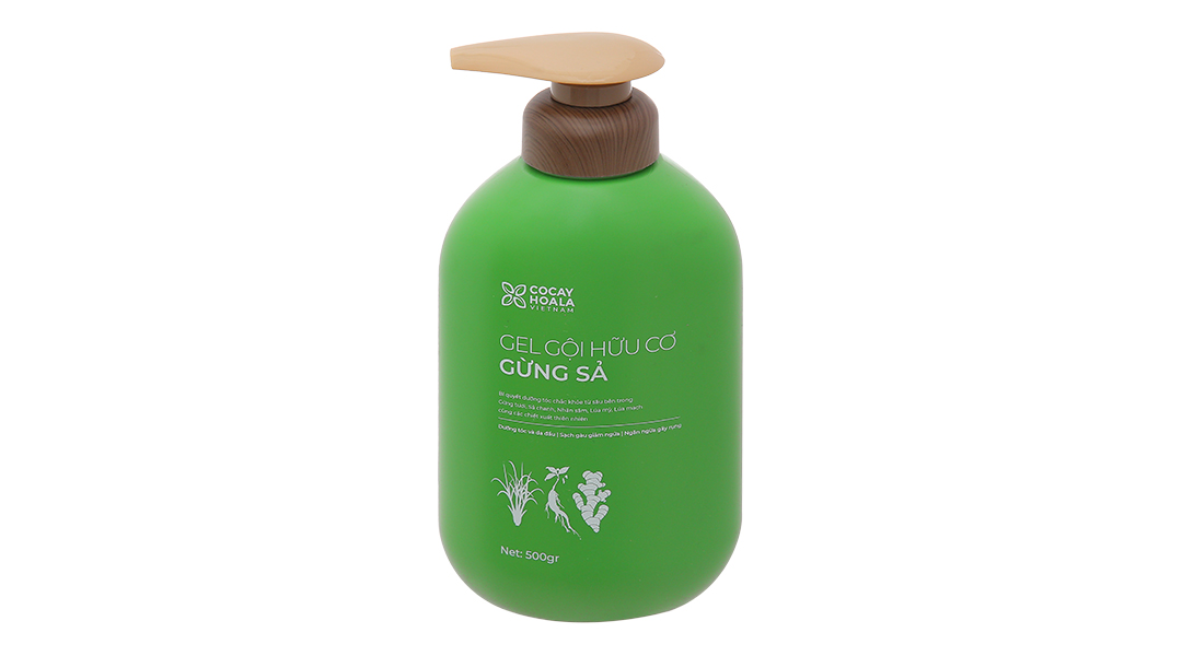 Gel gội hữu cơ Gừng Sả Cocay Hoala ngăn dầu, dưỡng ẩm