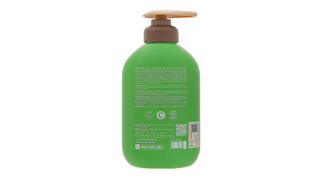 Gel gội hữu cơ Gừng Sả Cocay Hoala ngăn dầu, dưỡng ẩm
