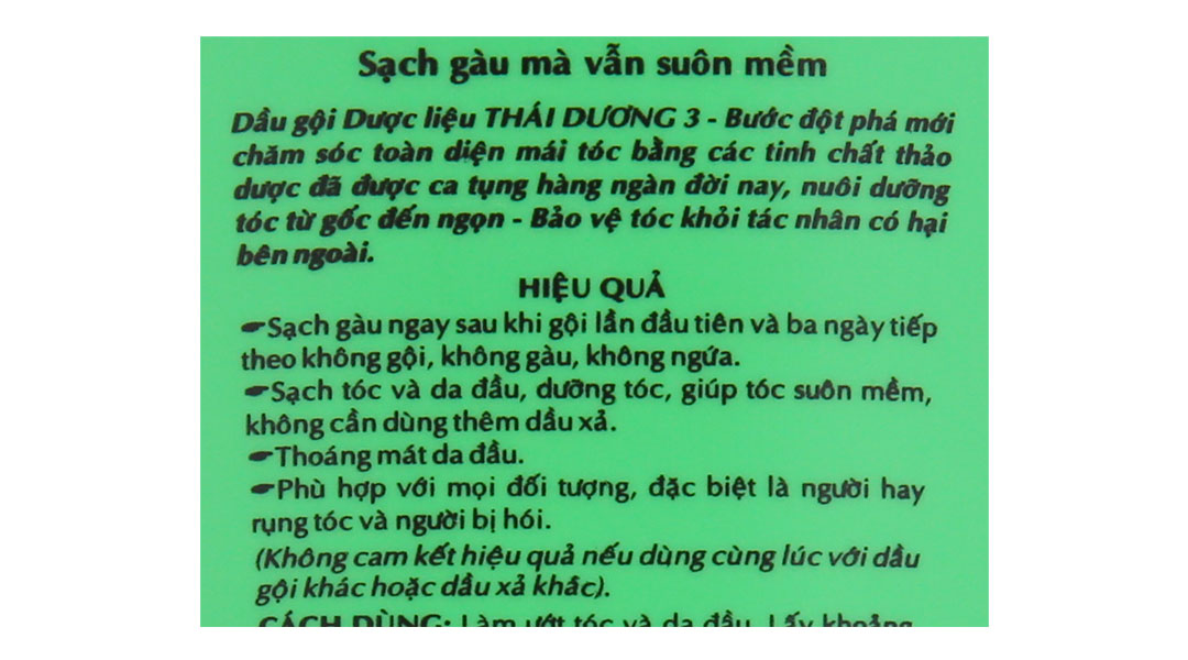 Dầu gội dược liệu Thái Dương 3 Gold hương hoa lá sạch gàu, mềm mượt