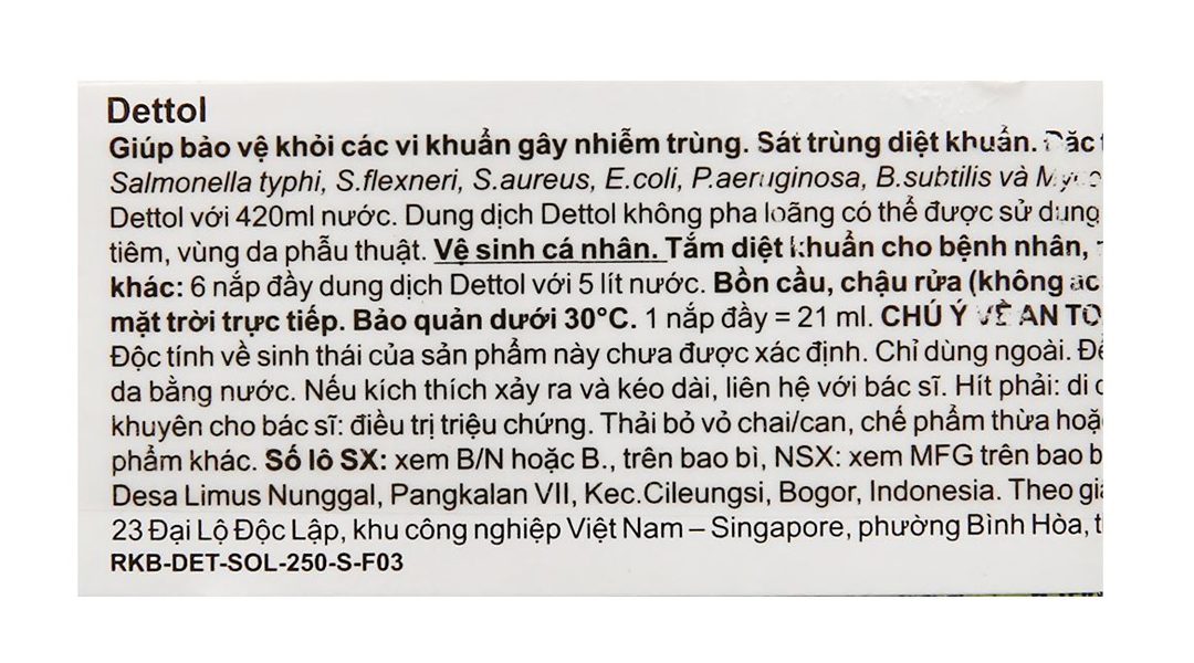 Dung dịch Dettol sát trùng diệt khuẩn