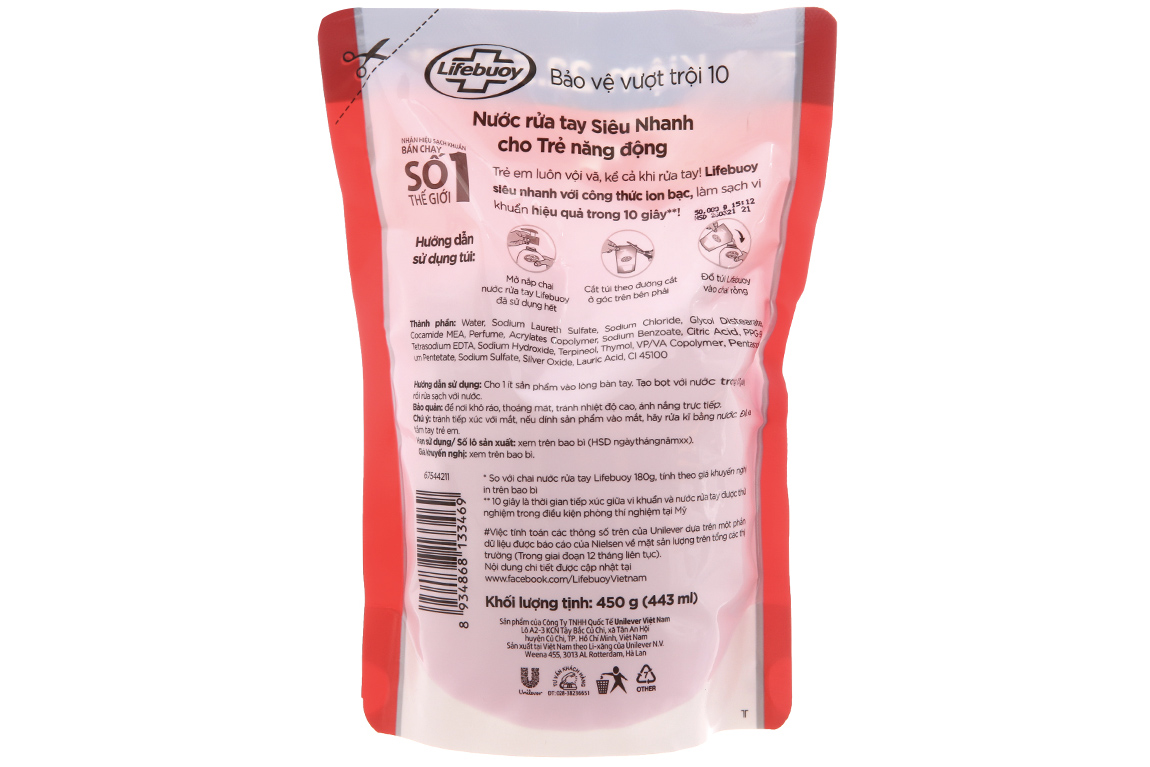 Nước rửa tay Lifebuoy bảo vệ vượt trội