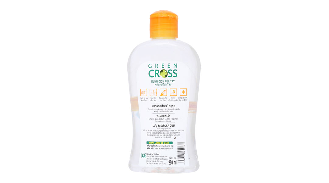 Dung dịch rửa tay Green Cross hương dưa táo kháng khuẩn