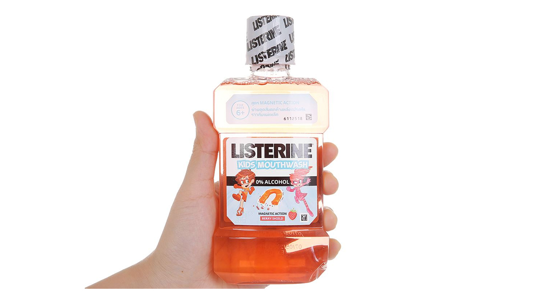 Nước súc miệng Listerine Kids Mouthwash ngừa sâu răng, sạch mảng bám