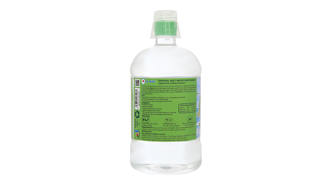 Nước súc miệng Dr. Muối hương vỏ chanh ngừa sâu răng